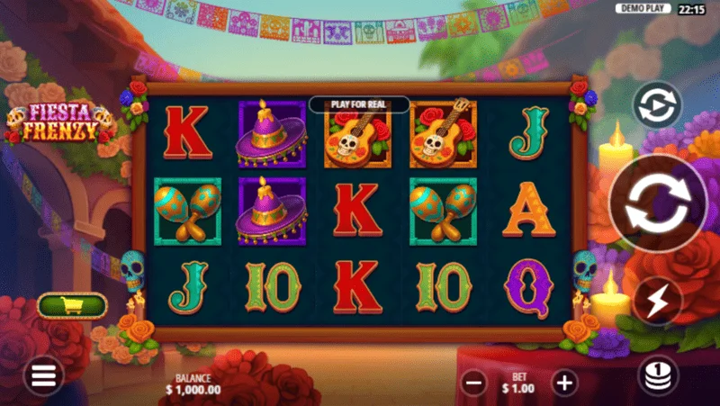 Fiesta Frenzy - ecranul de joc cu role și iconografie mexicană